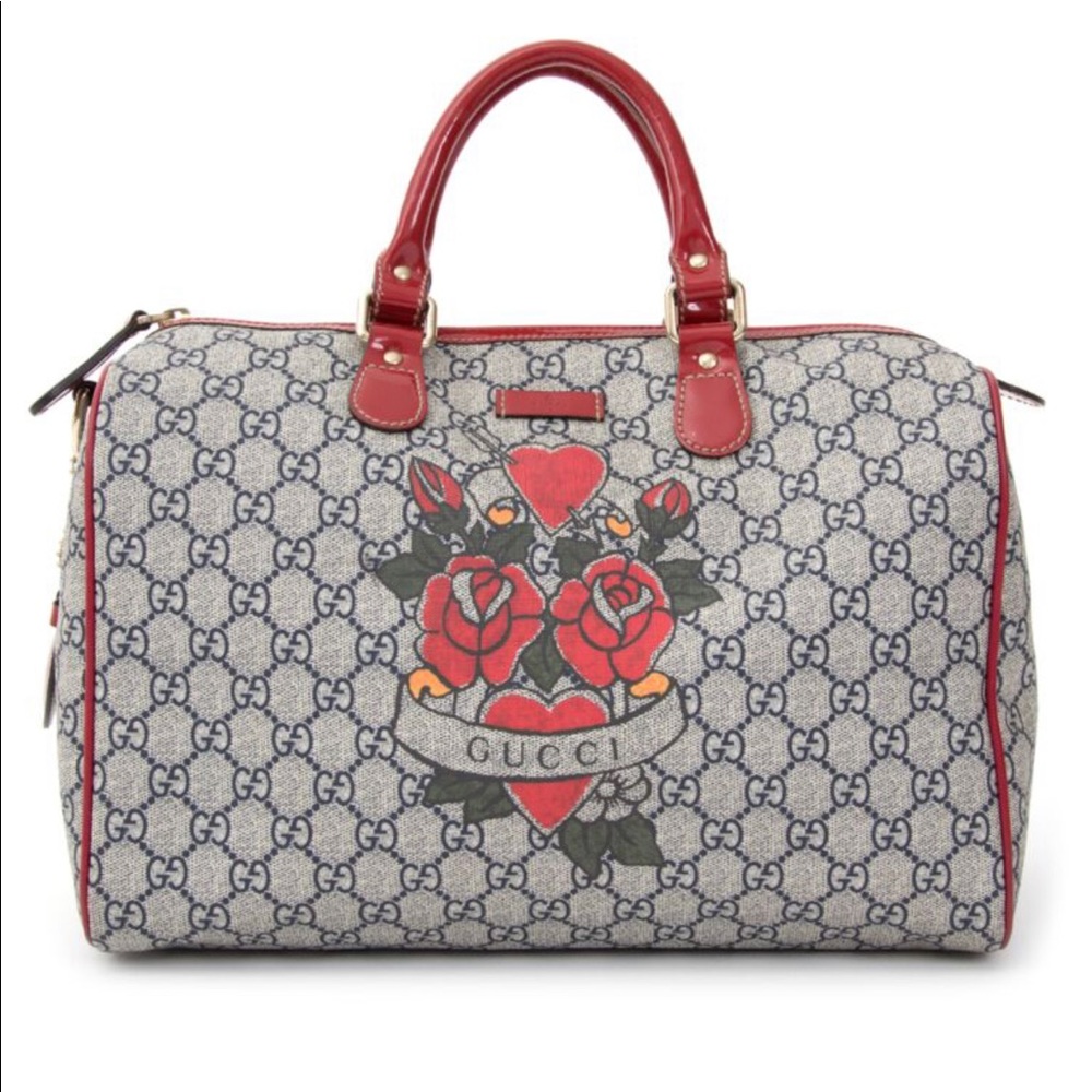 ✨AUTHENTIC✨ Grey/Red Gucci Boston bag